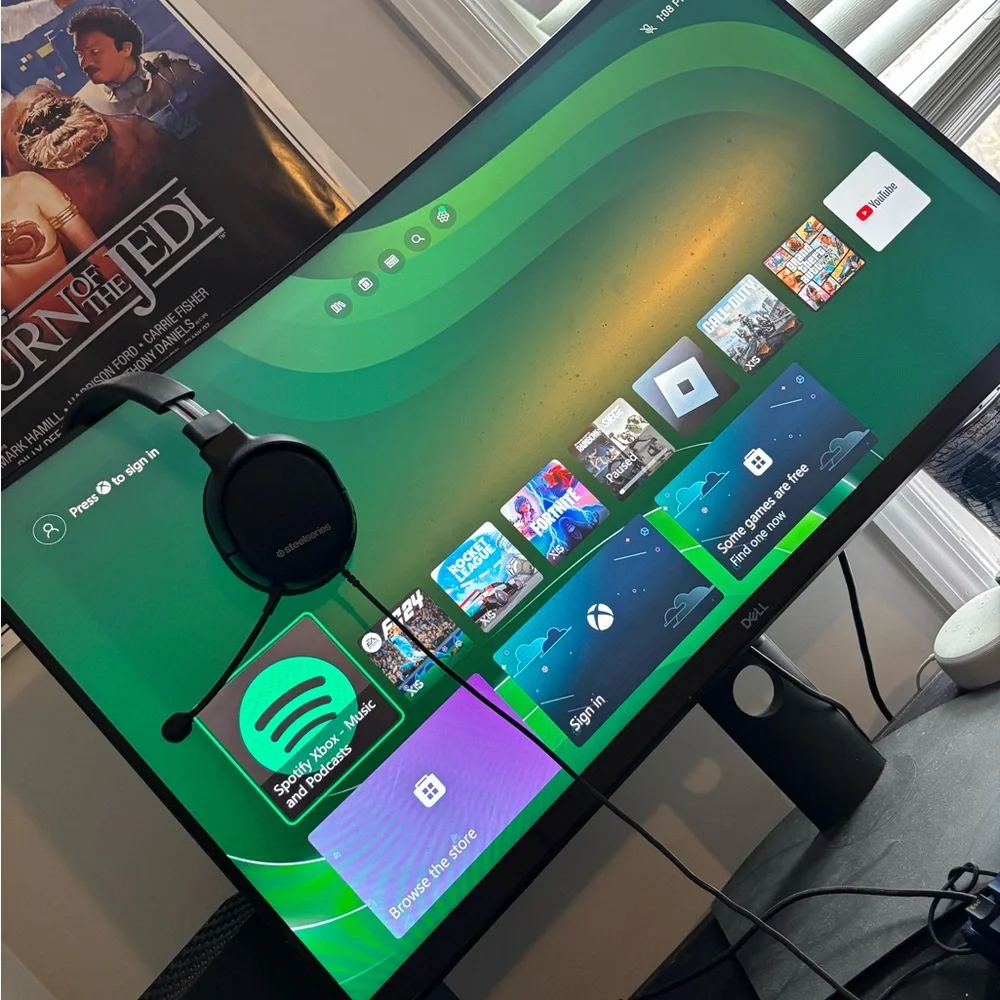 Dell Black Curved Monitor with LED Backlighting